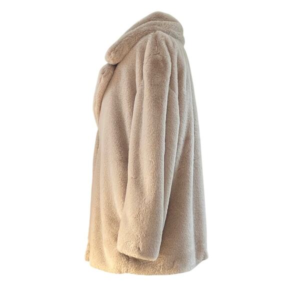 H&M Cream Faux Fur Coat - Picture 2 of 5